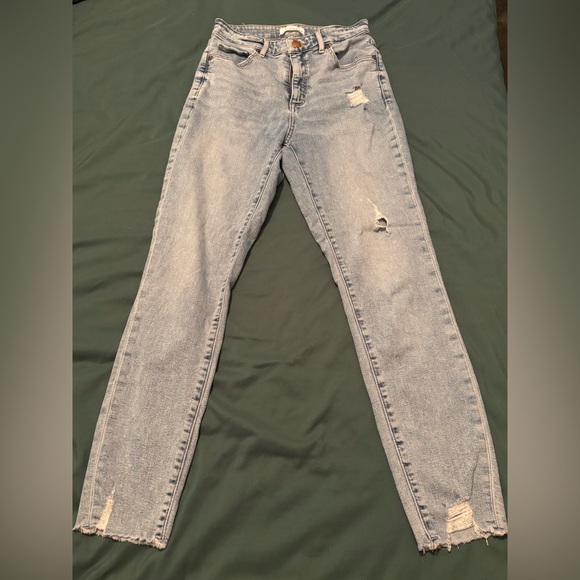 LOFT Denim - LOFT Light Blue Ripped Skinny Jeans